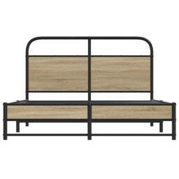 Berkfield Home Bed Frame Without Mattress 120x190 cm Smoked Oak Engineered Wood in Brown - thumbnail 5