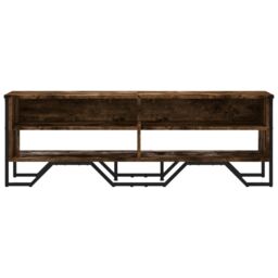 Berkfield Home TV Cabinet Smoked Oak 122x34x41 cm Engineered Wood in Brown - Size: 122 x 34 x 41 cm - thumbnail 4