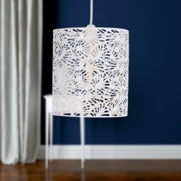 First Choice Lighting Set of 2 Maui - White Cut Out Metal Leaf Pendant Light Shades - thumbnail 6