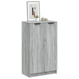 Berkfield Home Shoe Cabinet Grey Sonoma 59x35x100 cm Engineered Wood - Size: 59 x 35 x 100 cm - thumbnail 2