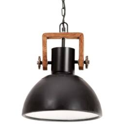 Berkfield Home Industrial Hanging Lamp 25 W Black Round 30 cm E27 - thumbnail 3