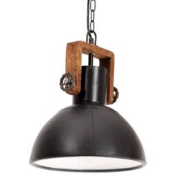 Berkfield Home Industrial Hanging Lamp 25 W Black Round 30 cm E27 - thumbnail 2