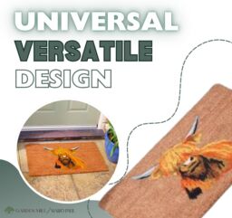 Marco Paul Orange Coir Highland Cow Nonslip Doormat 45x75cm - Size: Medium - thumbnail 5