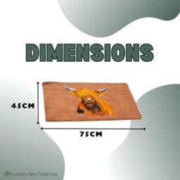 Marco Paul Orange Coir Highland Cow Nonslip Doormat 45x75cm - Size: Medium - thumbnail 2