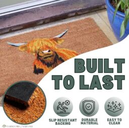Marco Paul Orange Coir Highland Cow Nonslip Doormat 45x75cm - Size: Medium - thumbnail 8