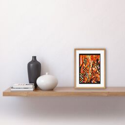 "Artery8 Wall Art Print Jazz Music Band Musicians Abstract Modern Folk Art Painting Artwork Framed 9X7 Inch in Beige - Size: W7"" x H9""" - thumbnail 2