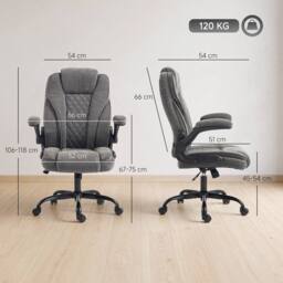 HOMCOM Office Chair, Computer Desk Chair with Flip-up Armrest, Dark Grey - thumbnail 3