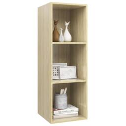 Berkfield Home Wall-mounted TV Cabinet Sonoma Oak 37x37x107 cm Engineered Wood in Light Brown - Size: 37 x 37 x 107 cm - thumbnail 3