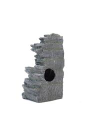 Living and Home Outdoor Solar Water Feature 18in 5-Tier LED Lights Waterfall Fountain Rockery Garden Decor for Garden, Yard in Natural - thumbnail 5