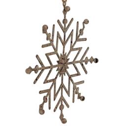 Lemon Pavilion Furniture and Decor Rustic Hanging Ice Snowflake Bauble Decoration - L1xW13xH13 cm - White - thumbnail 3
