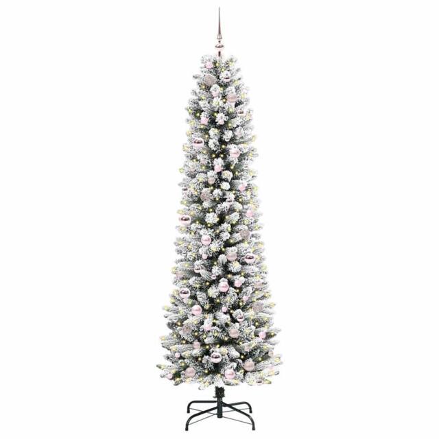 Berkfield Home Stunning Artificial Christmas Tree with 300 LEDs Green & white - image 1