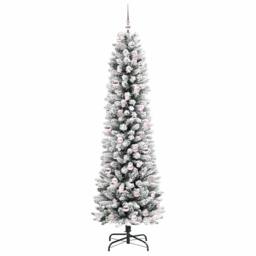 Berkfield Home Stunning Artificial Christmas Tree with 300 LEDs Green & white - thumbnail 4