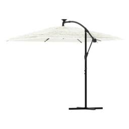 Berkfield Home Garden Parasol with Steel Pole White 269x269x235 cm - Size: 269 x 269 x 235 cm - thumbnail 5