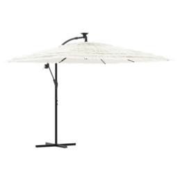 Berkfield Home Garden Parasol with Steel Pole White 269x269x235 cm - Size: 269 x 269 x 235 cm - thumbnail 1