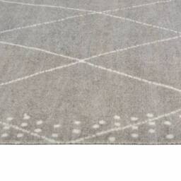 Berkfield Home Kitchen Rug Washable Rhombus 45x150 cm Velvet in Grey - thumbnail 4