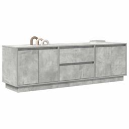 Berkfield Home TV Cabinet with LED Lights Concrete Grey 160.5x41x50 cm - thumbnail 5