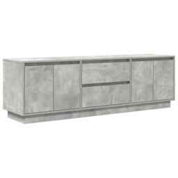 Berkfield Home TV Cabinet with LED Lights Concrete Grey 160.5x41x50 cm - thumbnail 3