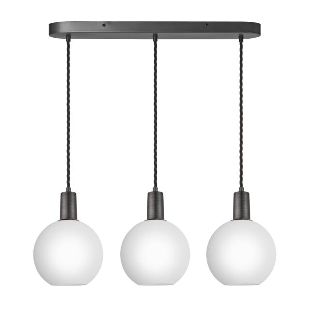 Industville Sleek Opal Glass Globe 3 Wire Cluster Lights - 7 inch - White - Size: Large - image 1
