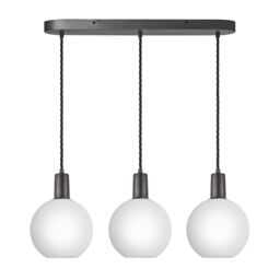 Industville Sleek Opal Glass Globe 3 Wire Cluster Lights - 7 inch - White - Size: Large - thumbnail 1