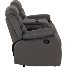 Seconique Roma 3 Seater Recliner Sofa - Grey Faux Leather - thumbnail 7