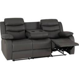 Seconique Roma 3 Seater Recliner Sofa - Grey Faux Leather - thumbnail 6