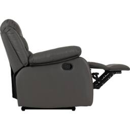 Seconique Roma 3 Seater Recliner Sofa - Grey Faux Leather - thumbnail 8