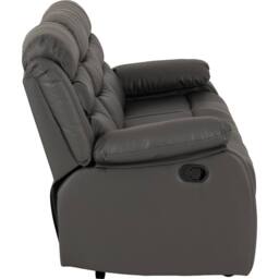 Seconique Roma 3 Seater Recliner Sofa - Grey Faux Leather - thumbnail 9