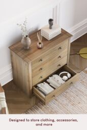 Home Discount Vida Designs Panama Solid Pine 4 Drawer Chest of Drawers in Brown - thumbnail 4