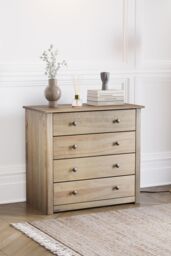 Home Discount Vida Designs Panama Solid Pine 4 Drawer Chest of Drawers in Brown