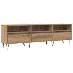 Berkfield Home TV Cabinet Artisan Oak 150x30x44.5 cm Engineered Wood in Brown - thumbnail 1