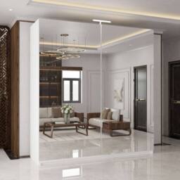 MN Furniture Double Mirror Sliding Wardrobe with LED Light 200cm x 217cm in White - Size: 200 cm x 217 cm - thumbnail 1
