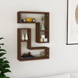 Berkfield Home Wall Shelves 2 pcs Brown Oak 50x15x50 cm Engineered Wood - Size: 50 x 15 x 50 cm - thumbnail 1
