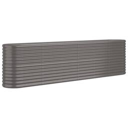 Berkfield Home Garden Raised Bed Powder-coated Steel 260x40x68 cm Grey - Size: 260 x 40 x 68 cm - thumbnail 3