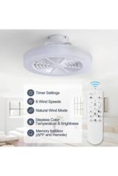 Living and Home 18inch Round Acrylic LED Ceiling Light Fan in White - thumbnail 6