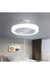 Living and Home 18inch Round Acrylic LED Ceiling Light Fan in White - thumbnail 3