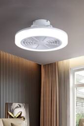 Living and Home 18inch Round Acrylic LED Ceiling Light Fan in White - thumbnail 2