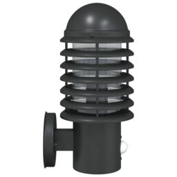 Berkfield Home Outdoor Wall Lights with Sensors 2pcs Black Stainless Steel - thumbnail 5