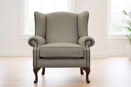 Somnior Hudson Sherpa Fabric Wingback Accent Arm Chair Manufactured in UK in Stone - Size: 1 Seater - thumbnail 2