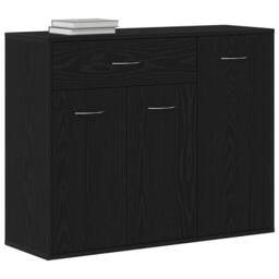 Berkfield Home Sideboard Black Oak 88x30x70 cm Engineered Wood - Size: 88 x 30 x 70 cm - thumbnail 4