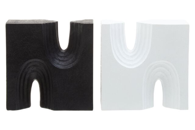 Orsina Arched Design Set Of 2 Black & White Bookends, Contemporary Decor Bookends, Sturdy Bookends for Library - image 1