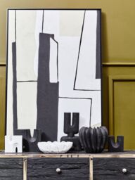 Orsina Arched Design Set Of 2 Black & White Bookends, Contemporary Decor Bookends, Sturdy Bookends for Library - thumbnail 4