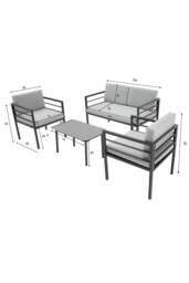 More4Homes Rhodes Garden Sofa Set 4 Seater Garden Furniture Set w Table & Cover in Grey - thumbnail 9
