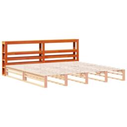 Berkfield Home Headboard with Shelves Wax Brown 180 cm Solid Wood Pine - thumbnail 4