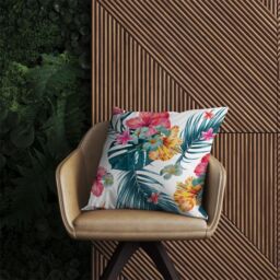 Warren Reed - Designer Spring Summer Flowers Outdoor Cushion in Green - Size: 60 cm x 60 cm - thumbnail 2