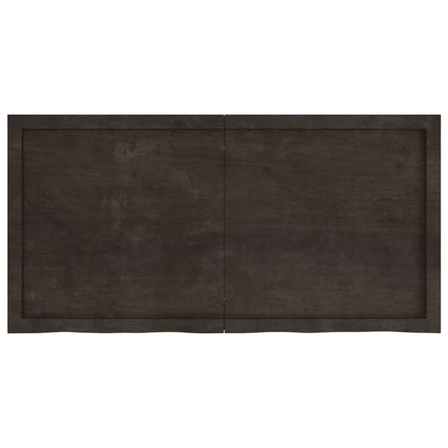 Berkfield Home Wall Shelf Dark Grey 120x60x(2-4) cm Treated Solid Wood Oak - image 1
