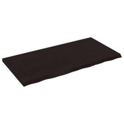 Berkfield Home Wall Shelf Dark Grey 120x60x(2-4) cm Treated Solid Wood Oak - thumbnail 2