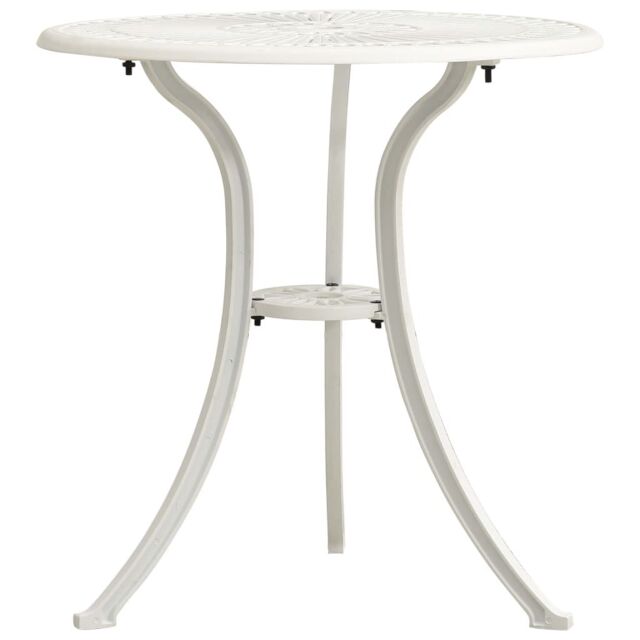 Berkfield Home Garden Table White 62x62x65 cm Cast Aluminium - Size: 62 x 62 x 65 cm - image 1