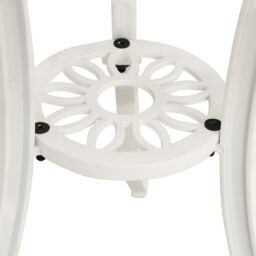 Berkfield Home Garden Table White 62x62x65 cm Cast Aluminium - Size: 62 x 62 x 65 cm - thumbnail 5
