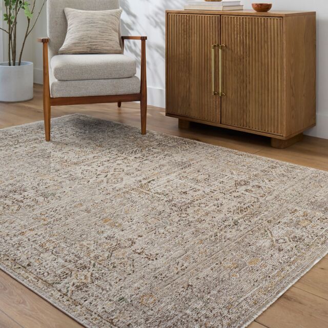 Livabliss Galey Alix Myrtle Avenue I Vintage Beige Grey Brown Traditional Boho Fringe Living Rug - Size: 140 cm x 200 cm - image 1