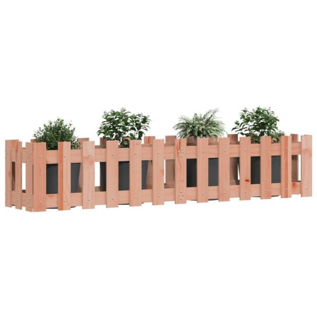 Berkfield Home Garden Raised Bed with Fence Design 150x30x30 cm Solid Wood Douglas in Light Tan - Size: 150 x 30 x 30 cm - image 1